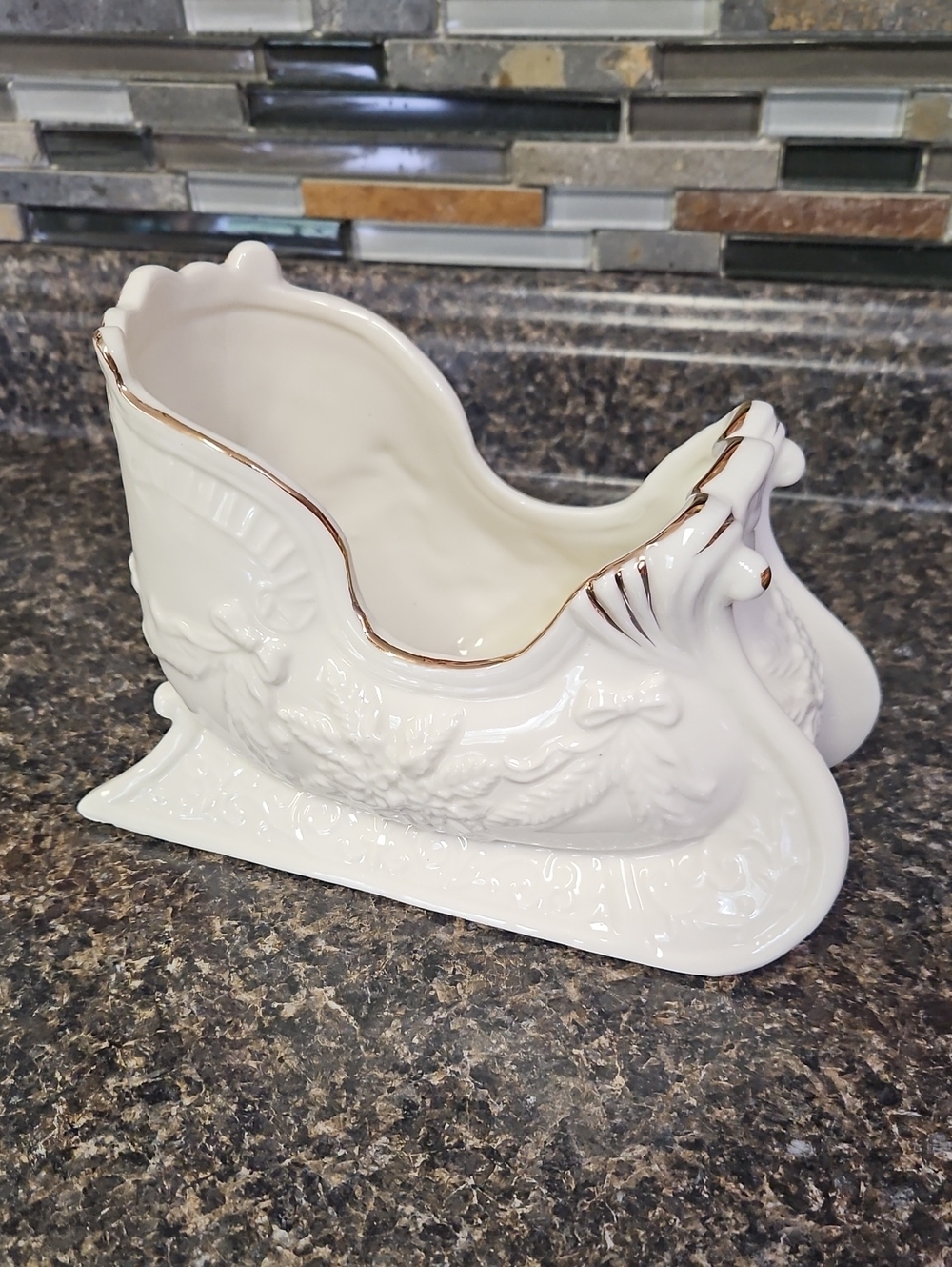 Ceramic Sleigh Music Box